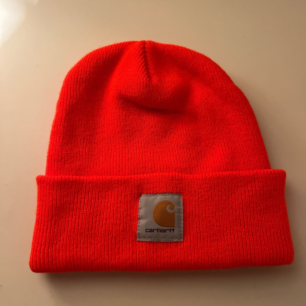 Carhartt Bright Neon Orange Cuffed Beanie